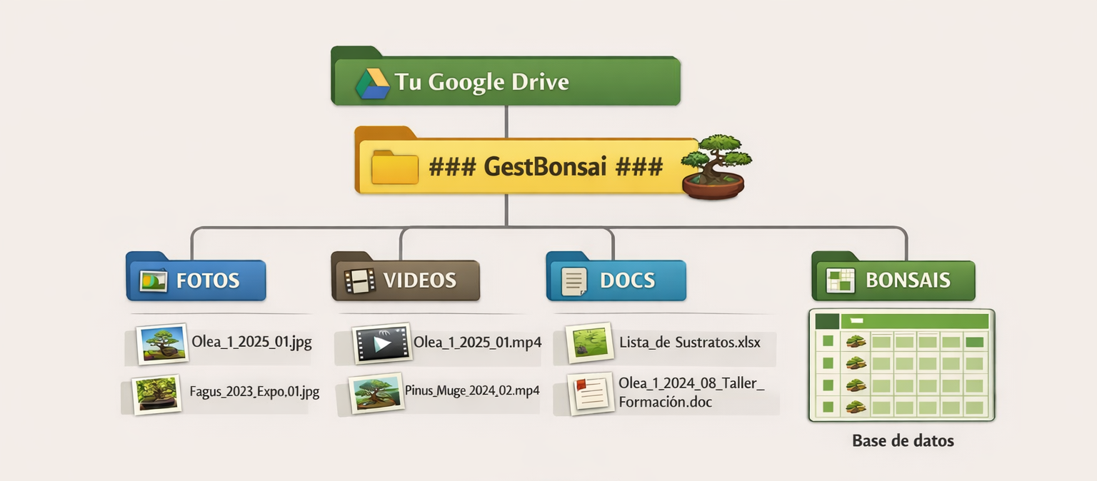 Estructura de GestBonsai dentro de Google Drive